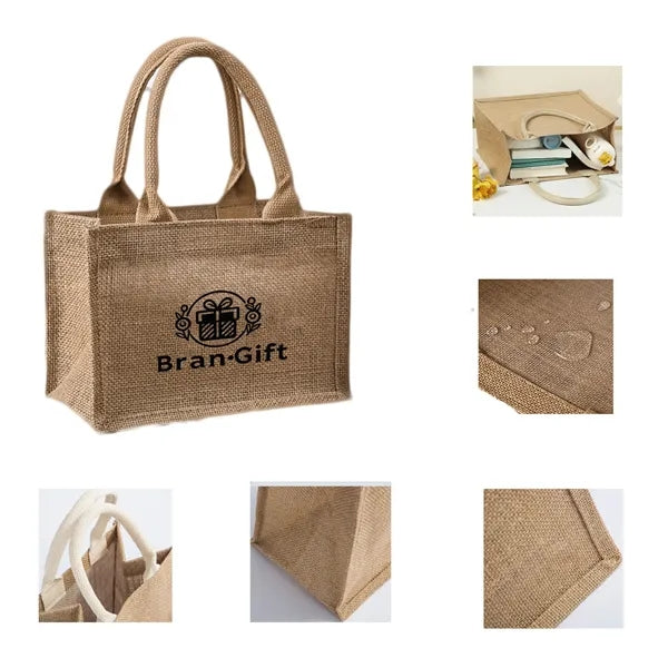 Jute Shopping Tote with Cotton Web Handle