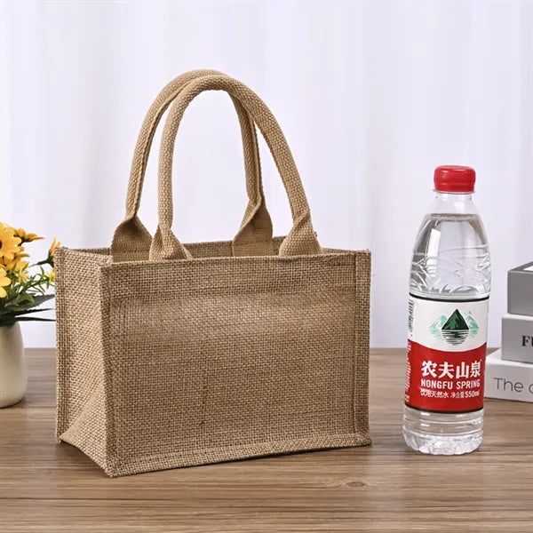 Jute Shopping Tote with Cotton Web Handle
