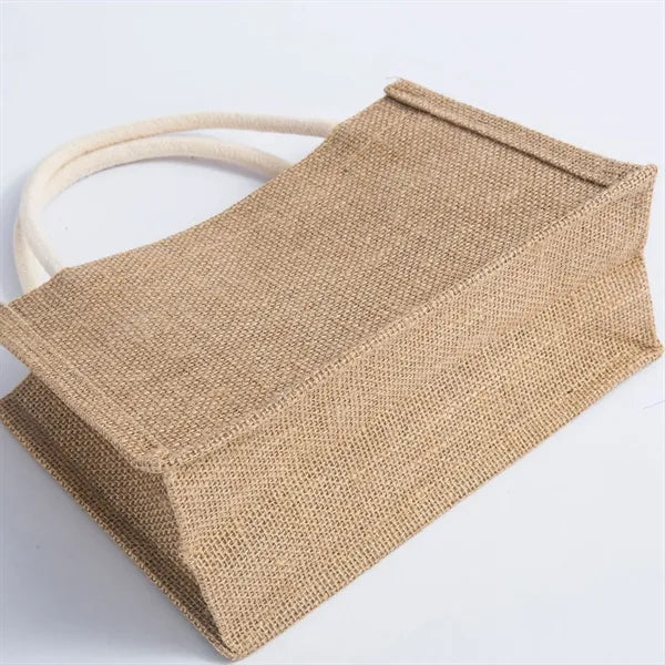 Jute Shopping Tote with Cotton Web Handle
