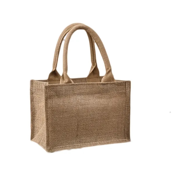 Jute Shopping Tote with Cotton Web Handle
