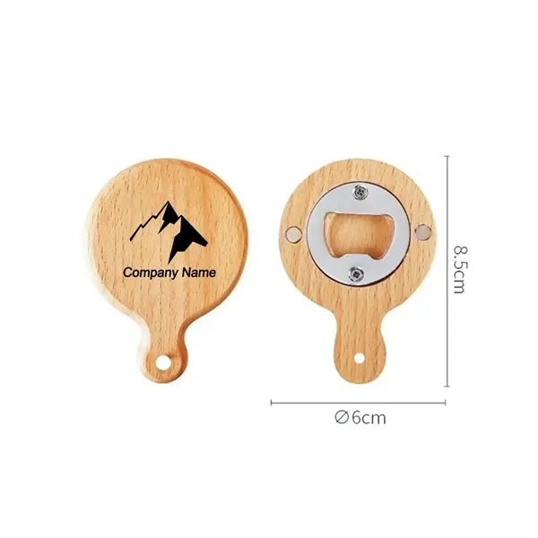 Magnetic Wooden Bottle Opener For Fridge