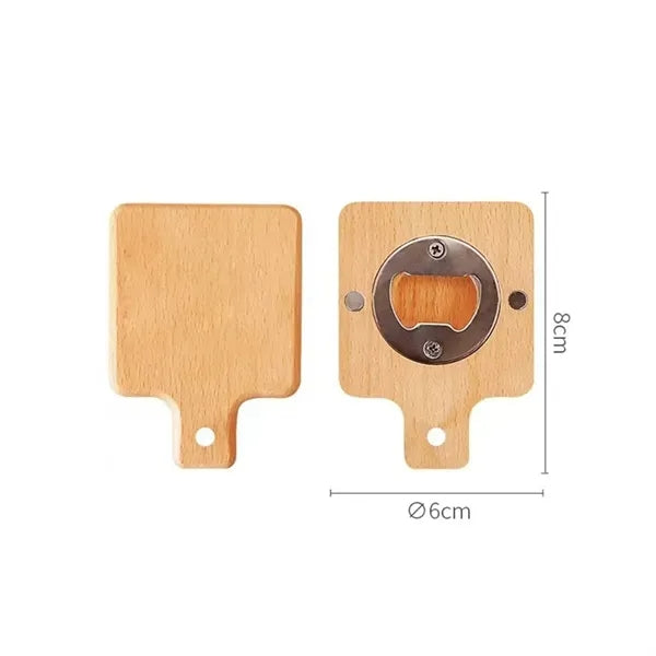 Magnetic Wooden Bottle Opener For Fridge