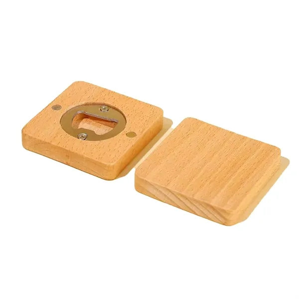Magnetic Wooden Bottle Opener For Fridge