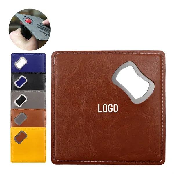 Leather Coaster And Opener
