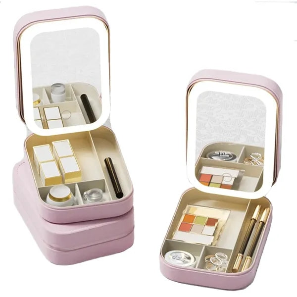 Travel Makeup Bag With Led Mirror