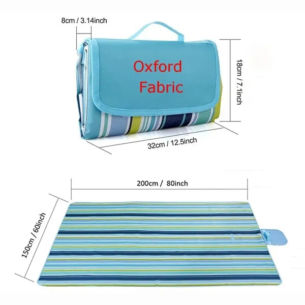 Large Size Outdoor Waterproof Picnic Blankets w/ Carry Strap