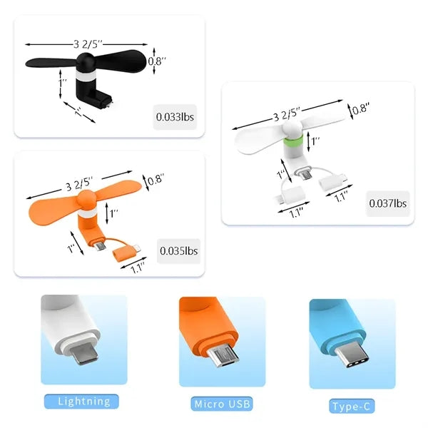 Type-C Android And Apple 3-in-1 Mobile Phone Small Fan