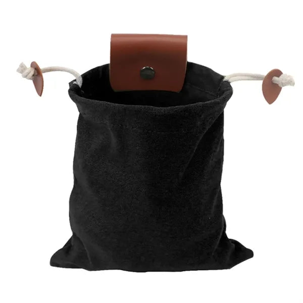 Outdoor Collapsible Foraging Bag Leather Belt Pouches