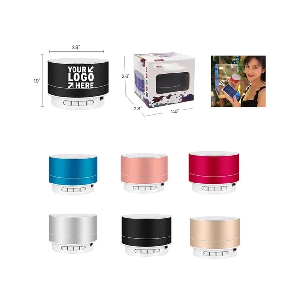 Portable A10 Metal Bluetooth Speaker - Bass, LED Light