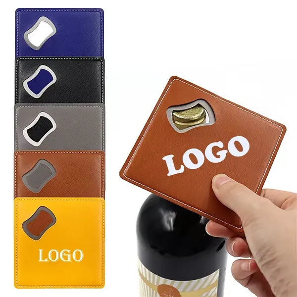 Leather Bottle Opener Square Coaster
