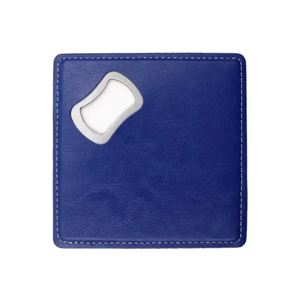 Leather Bottle Opener Square Coaster