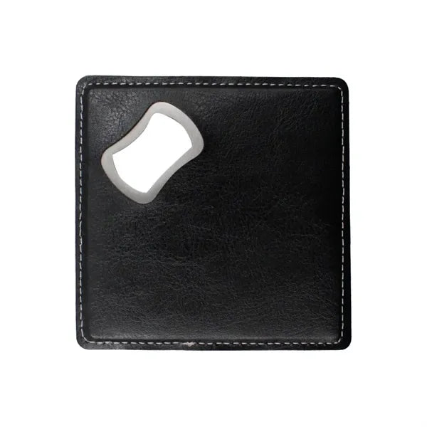 Leather Bottle Opener Square Coaster