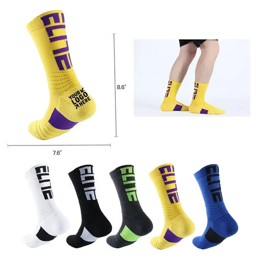 Men's Basketball Socks w/ Anti-Slip Cushioned Performance