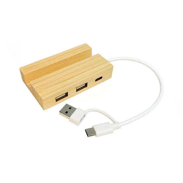 Bamboo Hub with Phone Holder