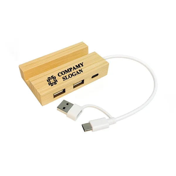Bamboo Hub with Phone Holder