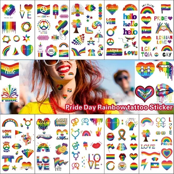 Rainbow Temporary Tattoos For Pride Festivals