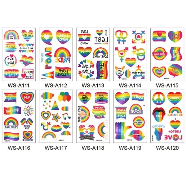 Rainbow Temporary Tattoos For Pride Festivals