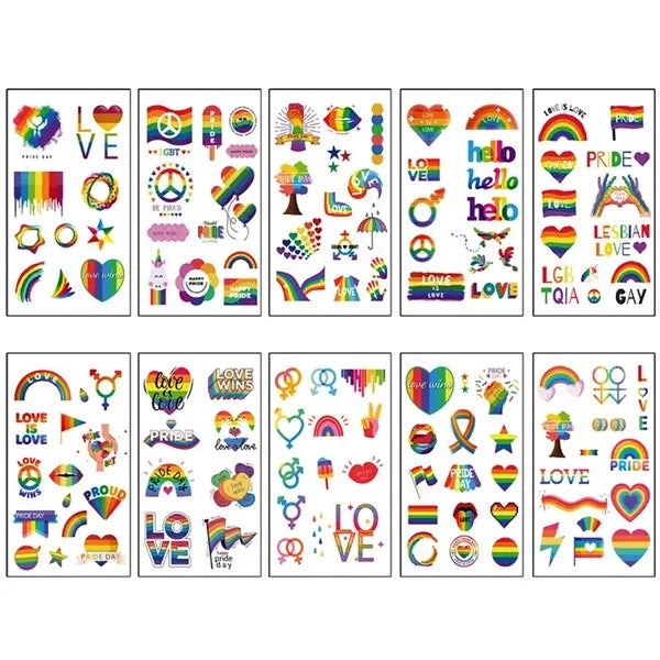 Rainbow Temporary Tattoos For Pride Festivals