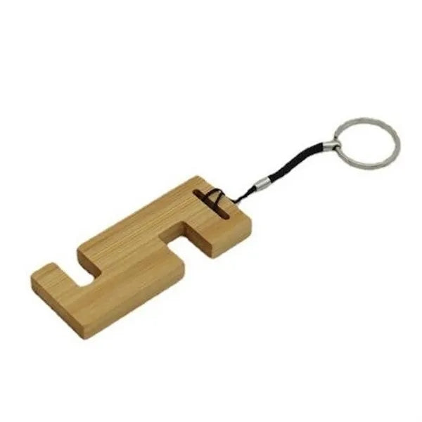 Bamboo Phone Stand Keychain