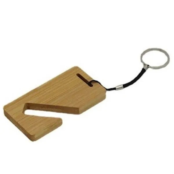 Bamboo Phone Stand Keychain