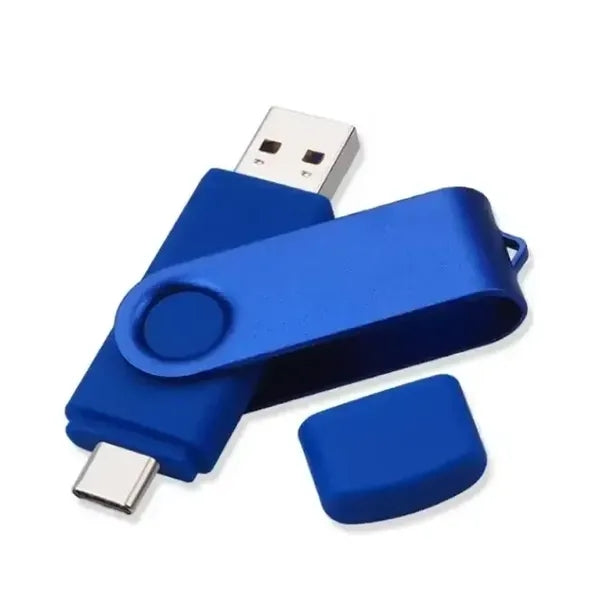 3-in-1 Swivel Flash Drive & Type-C, USB 3.0, Andr