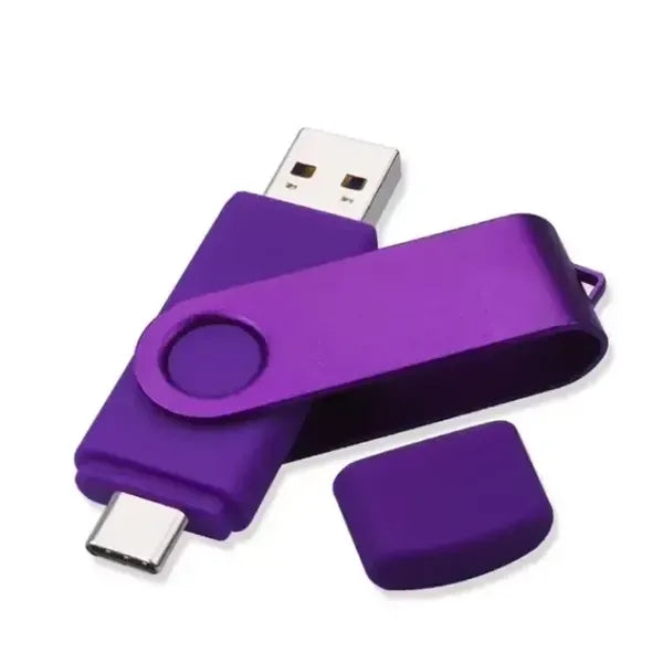 3-in-1 Swivel Flash Drive & Type-C, USB 3.0, Andr