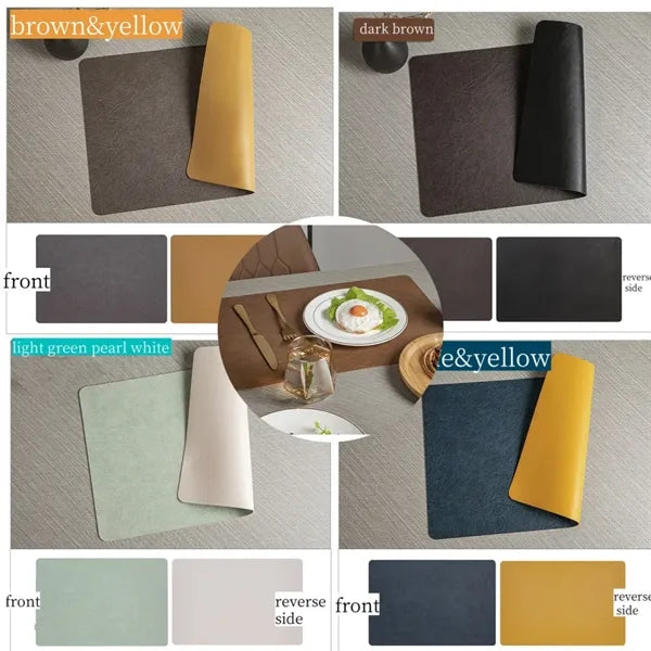 Double Sided Leather Place Mats Insulated Coasters