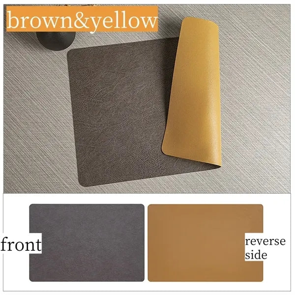 Double Sided Leather Place Mats Insulated Coasters