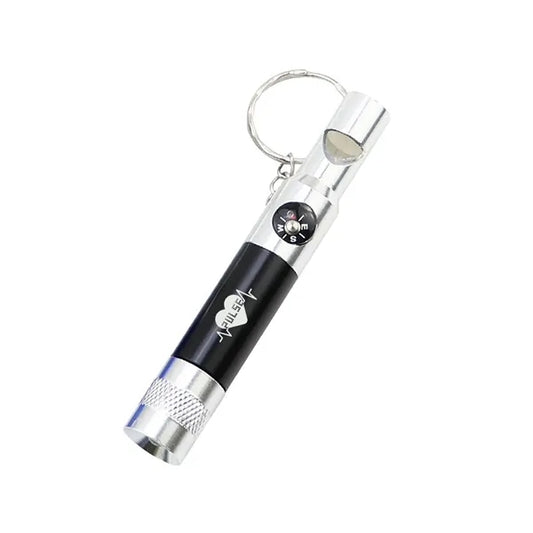 4 In 1 Led Flashlight Compass Keychain With Whistle