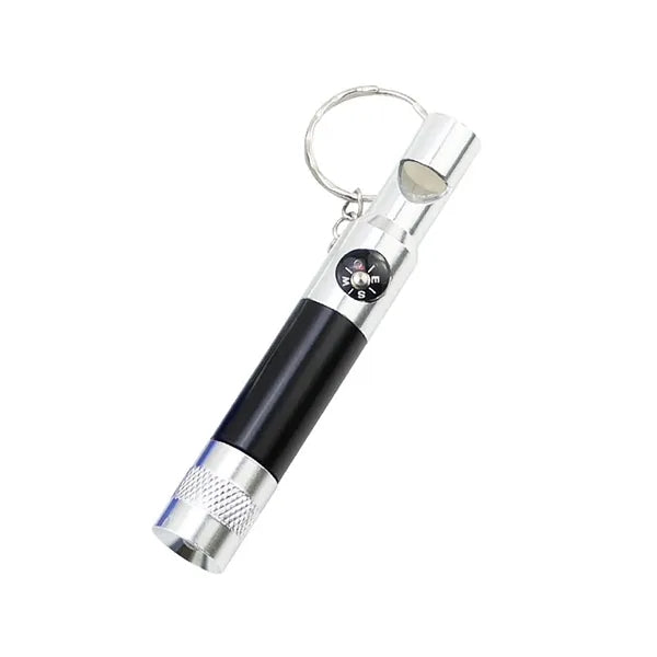 4 In 1 Led Flashlight Compass Keychain With Whistle