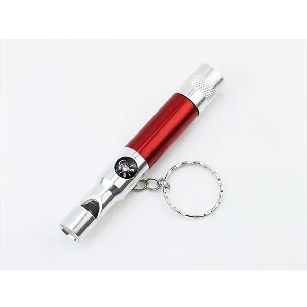 4 In 1 Led Flashlight Compass Keychain With Whistle