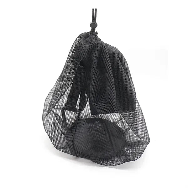Durable Drawstring Mesh Ball Storage Bag w/ Zipper Pocket