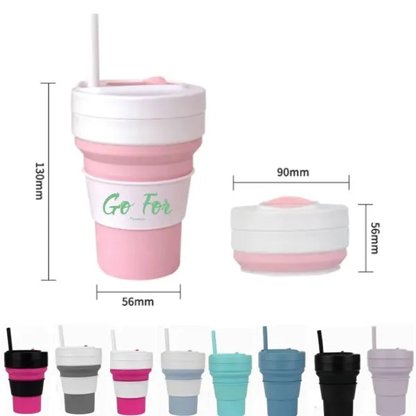 12 oz Silicone folding water cup portable