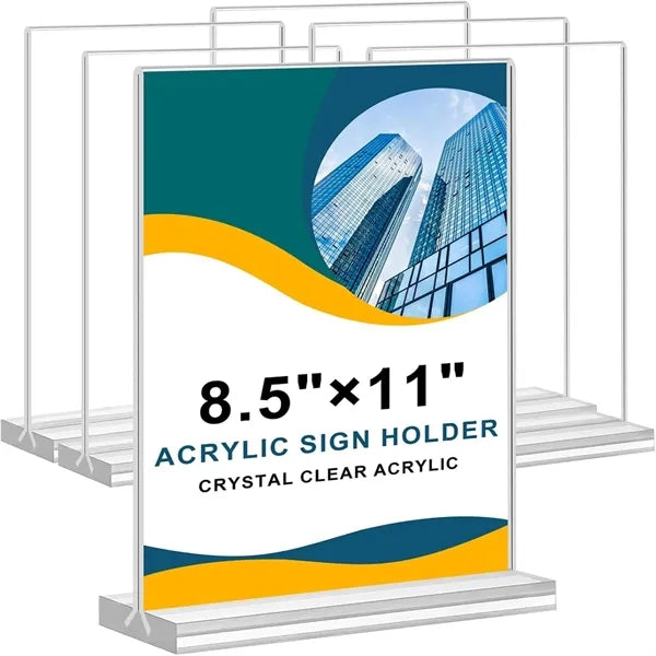 Clear Square Acrylic Sign Holder Vertical Menu Table Tent