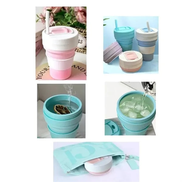 12 oz Silicone folding water cup portable