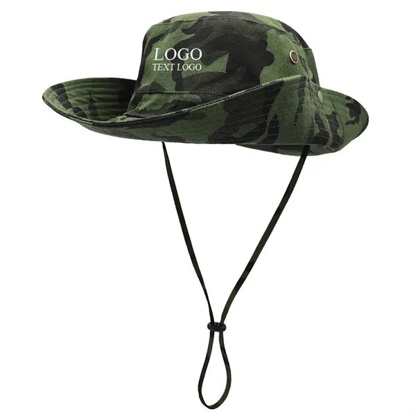 Tactical Camouflage Large Brim Custom Bucket Hats