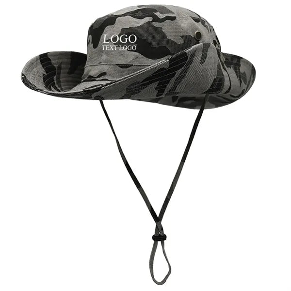 Tactical Camouflage Large Brim Custom Bucket Hats