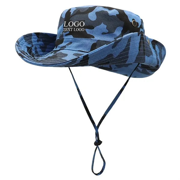 Tactical Camouflage Large Brim Custom Bucket Hats