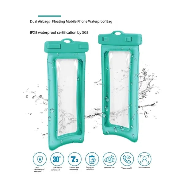 Waterproof phone pouch with airbag