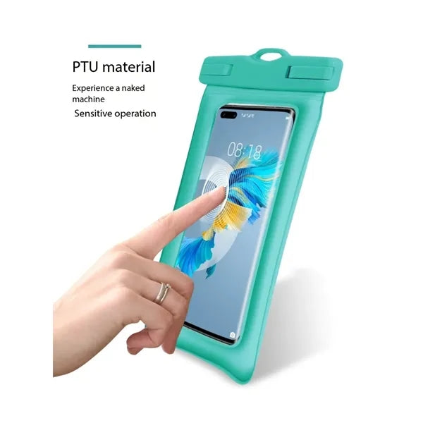 Waterproof phone pouch with airbag