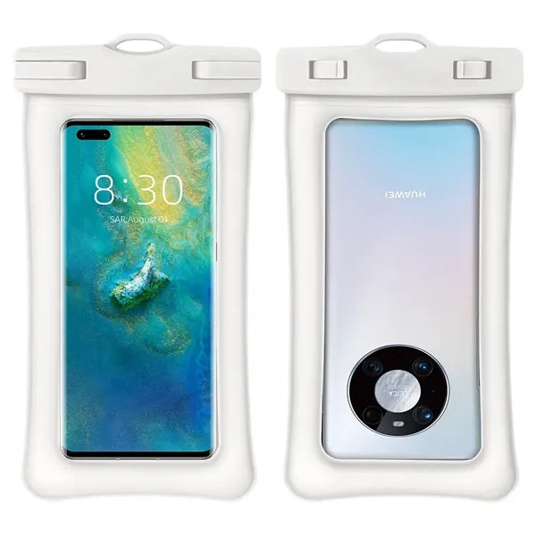 Waterproof phone pouch with airbag