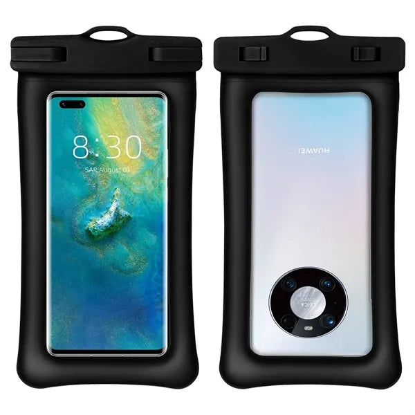 Waterproof phone pouch with airbag