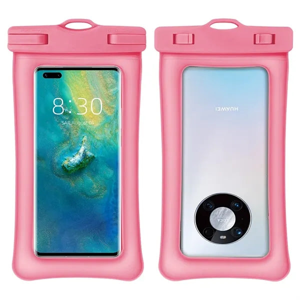 Waterproof phone pouch with airbag