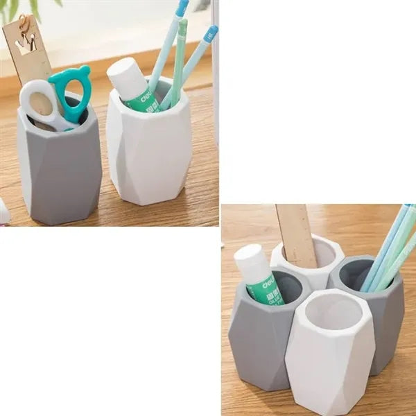 Silicone Pencil Holder Geometric Pen Cup