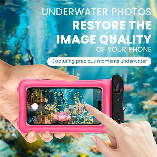 Waterproof phone pouch with airbag