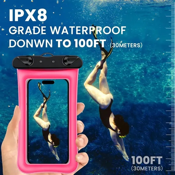 Waterproof phone pouch with airbag
