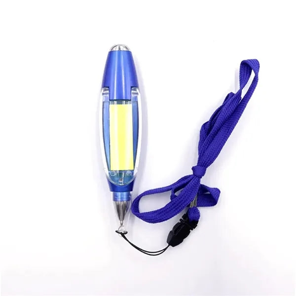 3-in-1 LED Light Ballpoint Pen w/Sticky Note & Lanyard