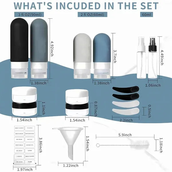 18 Pack Travel Bottles Set