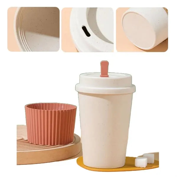 Simple Wheat Straw Portable Mug 50 MOQ