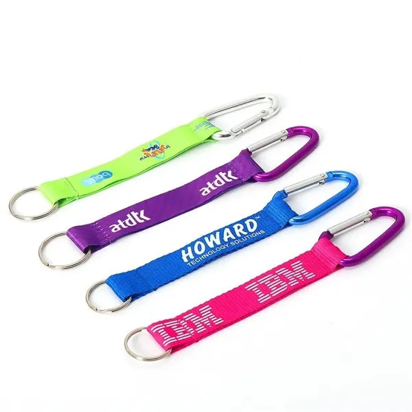 3/4" Sublimated Polyester Pocket Lanyard w/Carabiner Keyring